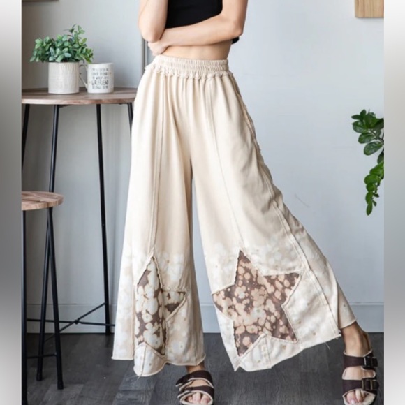 Oli & Hali Pants - 329 OLI & HALI 🇺🇸STAR PATCHWORK WIDE LEG PANTS